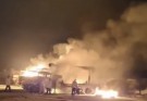 به آتش کشیدن ماشین آلات سنگین حوزه راه آهن در بخش دامن ایرانشهر